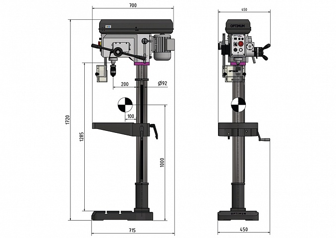 Вертикально-сверлильный станок OPTIdrill DH 28FS (380 В) фото